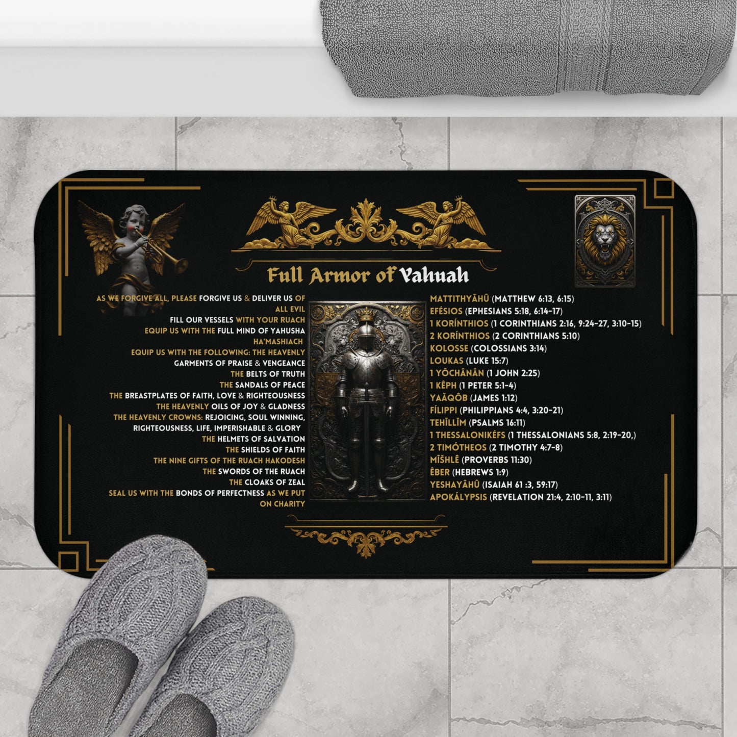 Full Armor of Yahuah Bath Mat - Inspirational Decor