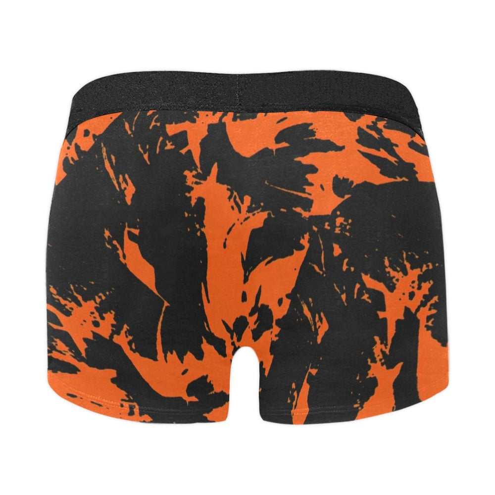 Black and Orange Spooky Paint Splatter Graffiti Boxer Briefs