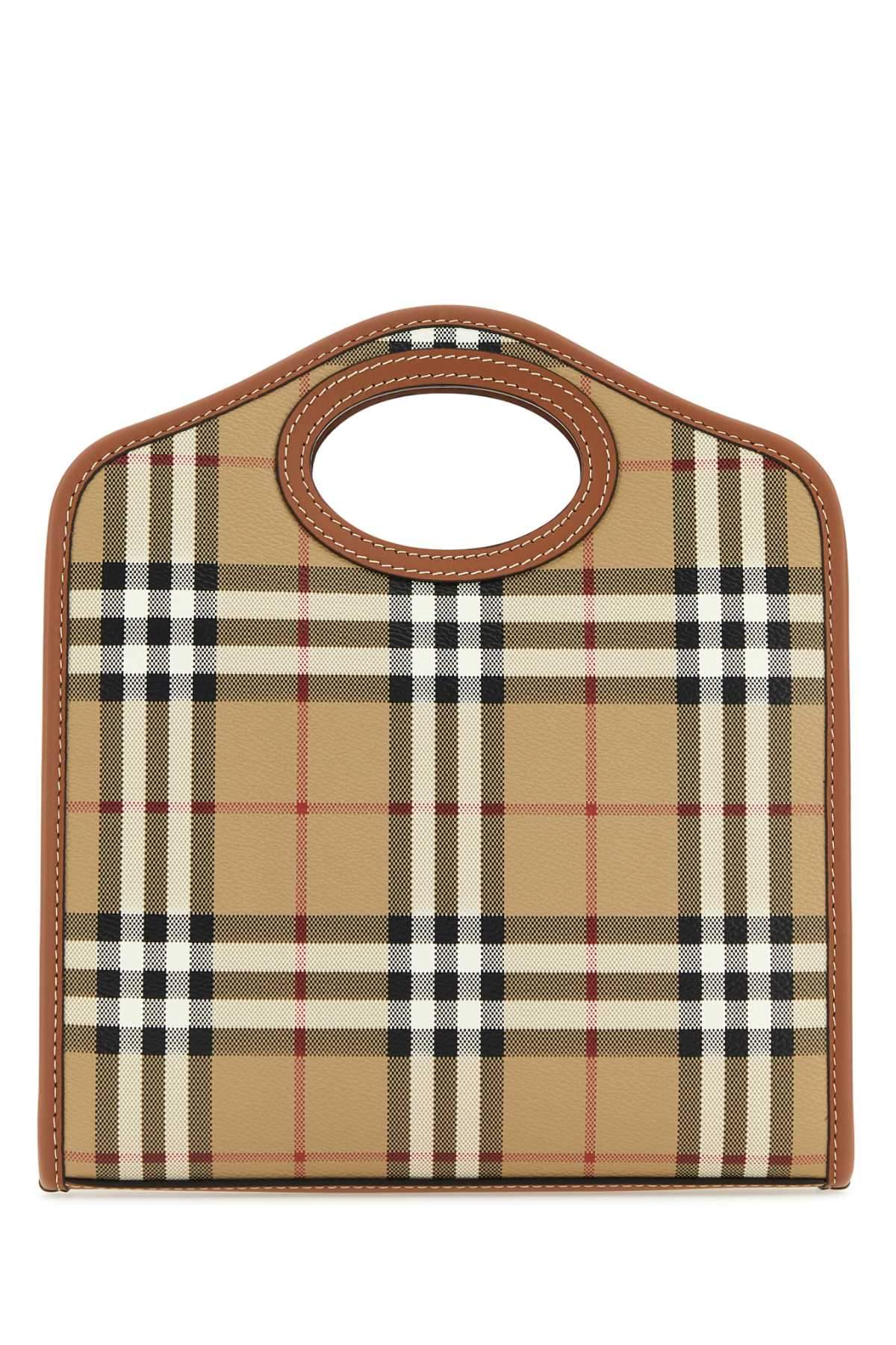 Burberry Women Printed Canvas And Leather Mini Pocket Handbag