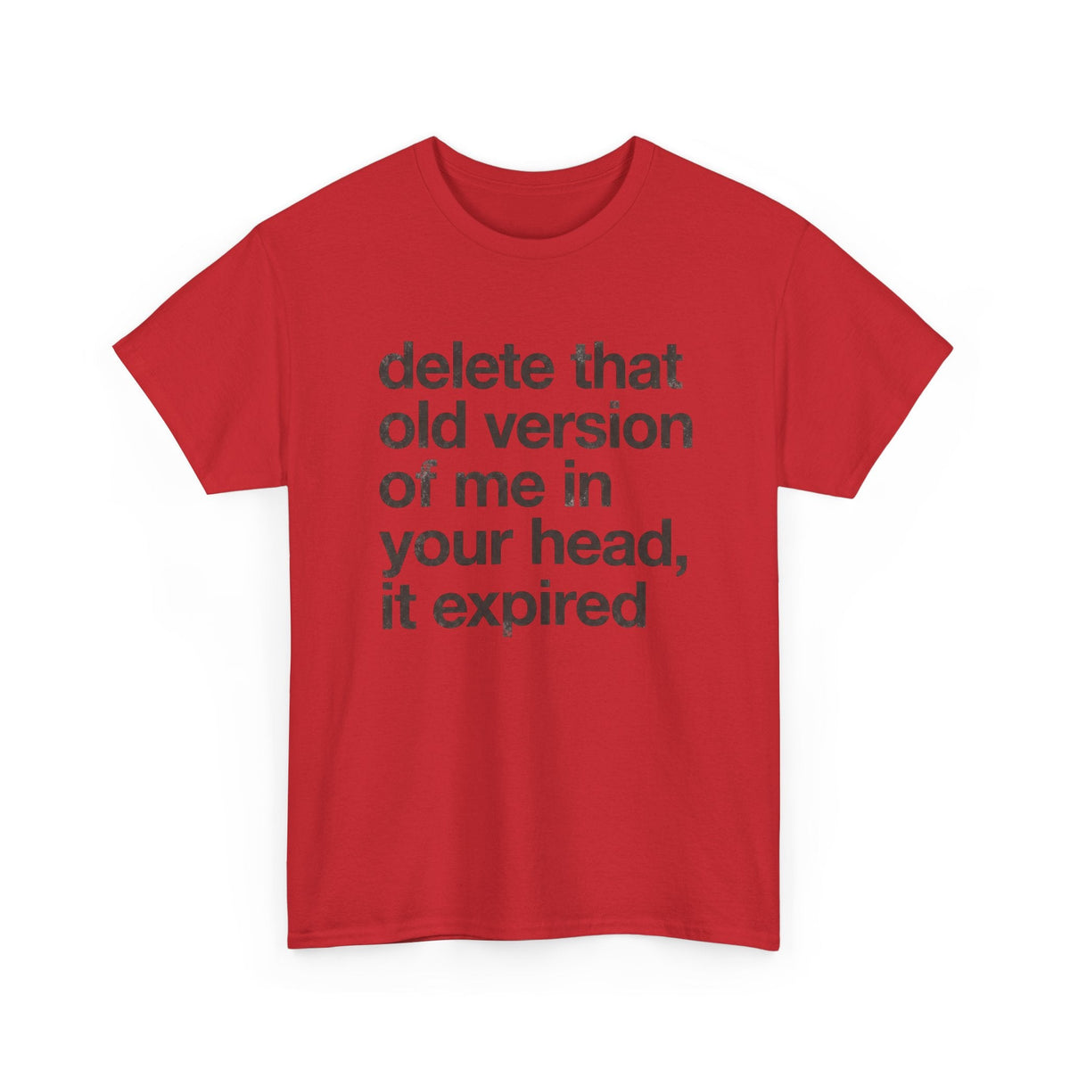 Statement Tee — “delete that old version of me in your head, it expired” Minimalist Typography T-Shirt