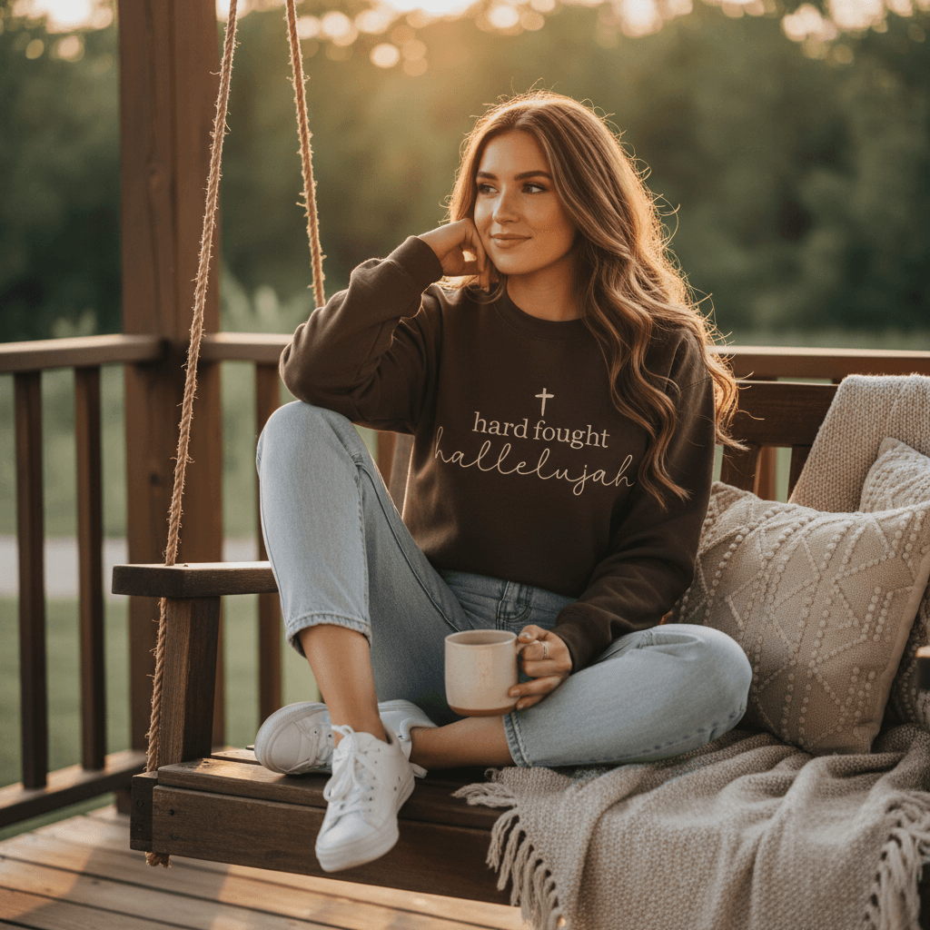 Hard Fought Hallelujah Embroidered Shirt | Choose Style, Color & Thread
