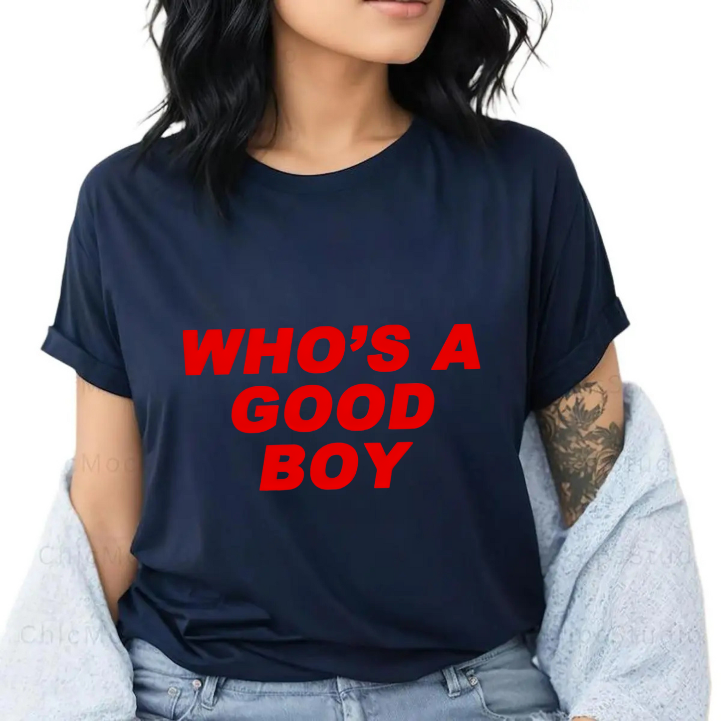 "Who's a Good Boy" Y2K Baby Tee β Funny Dog Lover Shirt