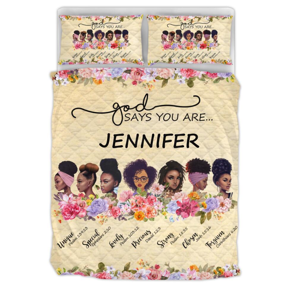 Personalized Quilt Bed Sets - Black Girls - IWJMRF