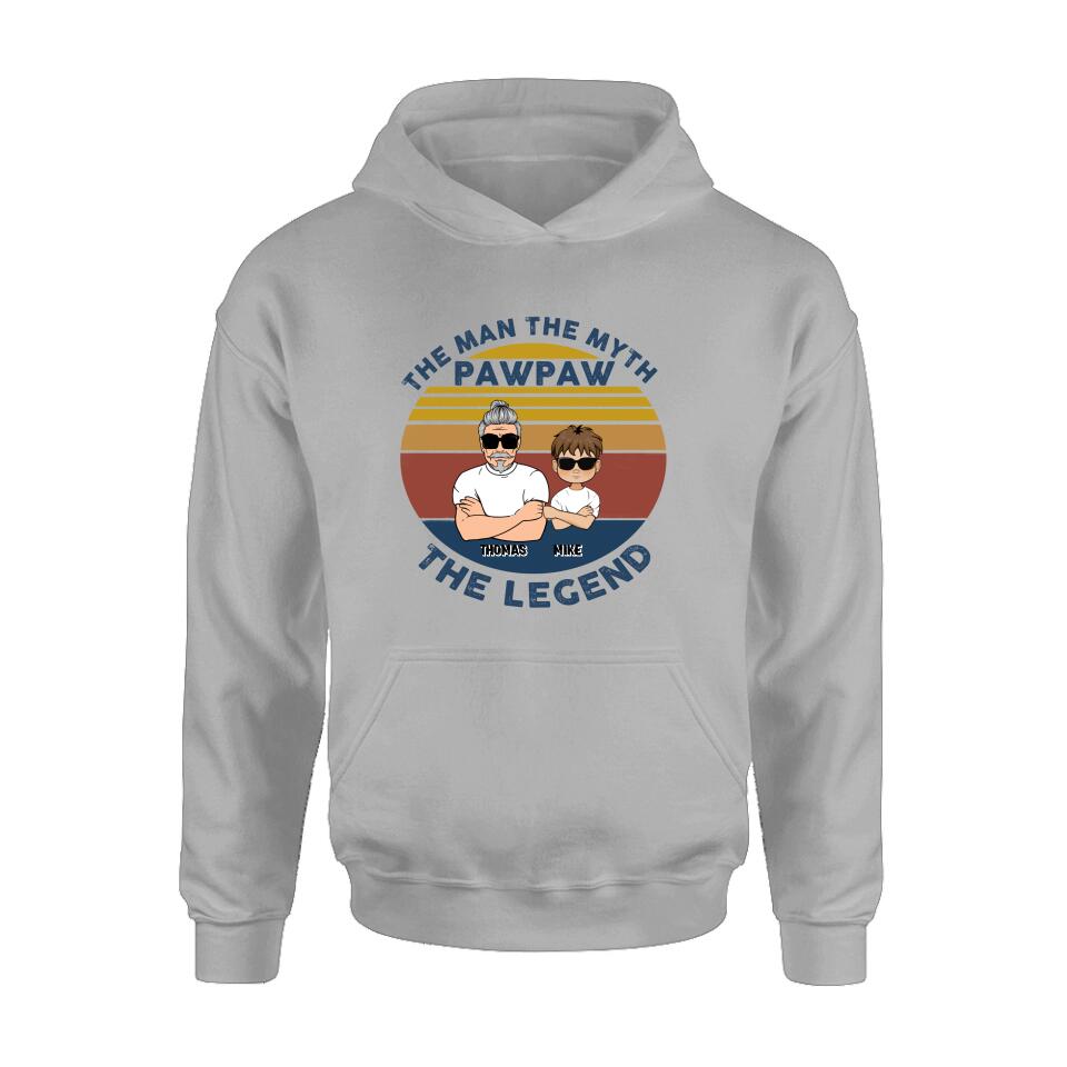 Personalized Father/Grandpa Shirt/Hoodie - Gift Idea For Father's Day - The Man The Myth The Legend