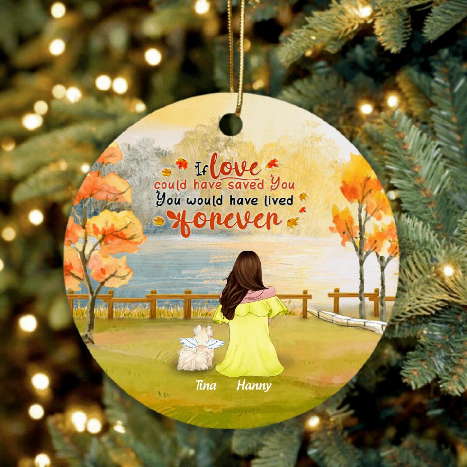 Personalized Memorial Dog Autumn Ornament - Mom With Up to 4 Dogs - Memorial Gift For Dog Lover - 8ALLOF