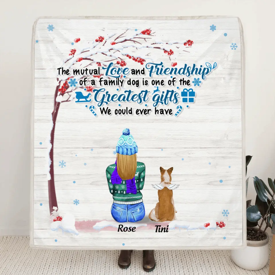 Personalized Memorial Dog Winter Quilt/Fleece Blanket - Mom With Up to 4 Dogs - Best Gift For Dog Lover - 8ALLOF