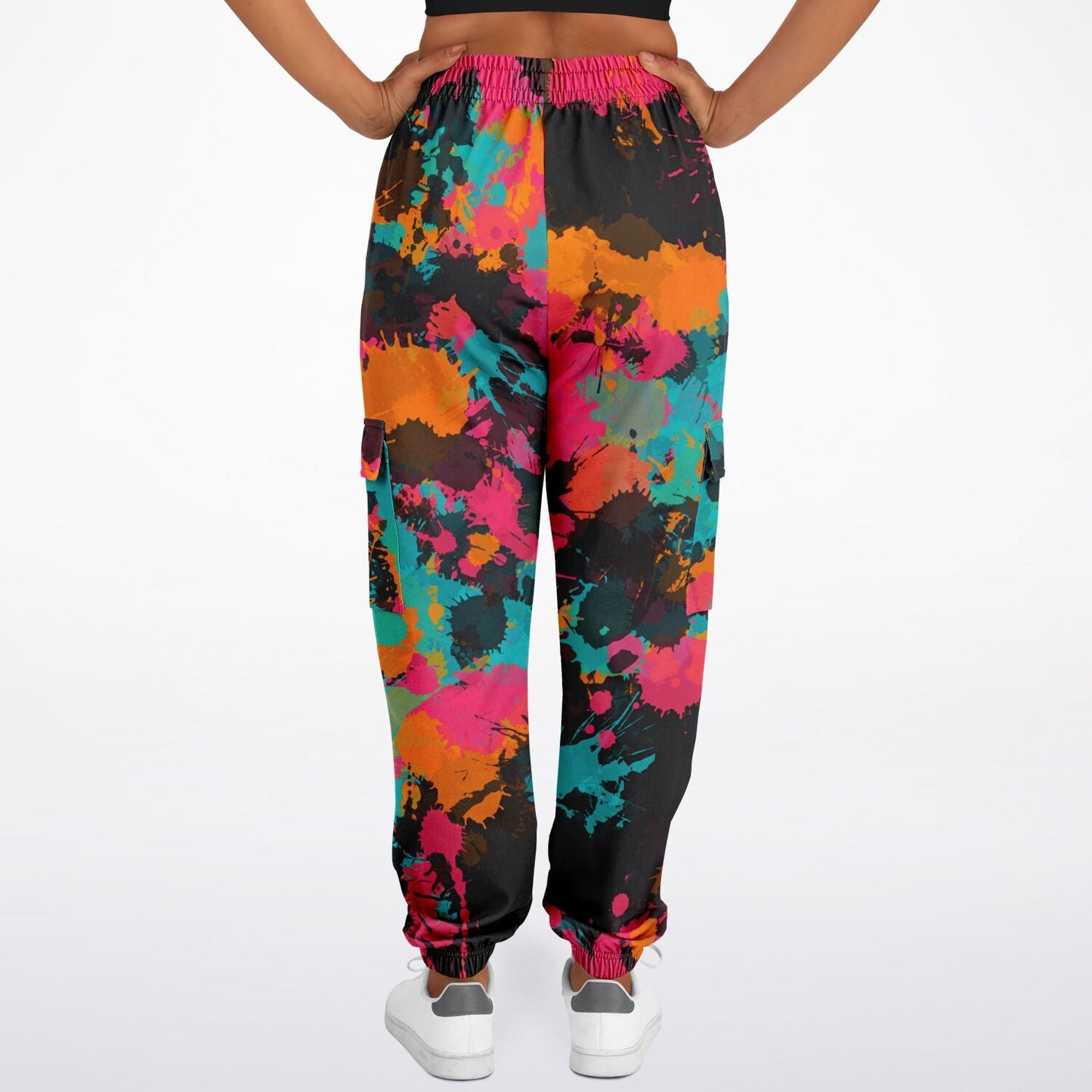 Fiesta Colors Paint Splatter Unisex Cargo Joggers (Fleece Lined)