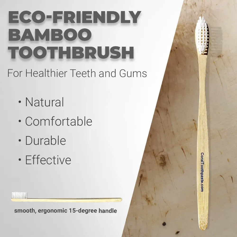Coral Mouth Spray, Bamboo Mint Floss, and Bamboo Toothbrushes Bundle