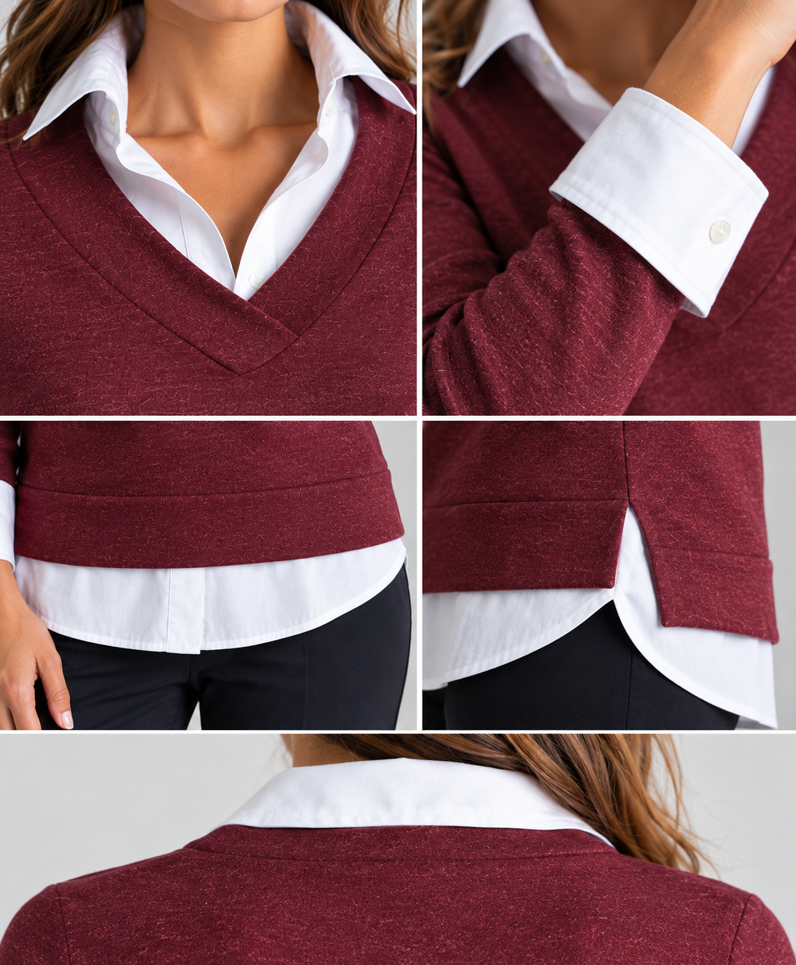 Power Vee 'Sweater' Sweatshirt - Wine
