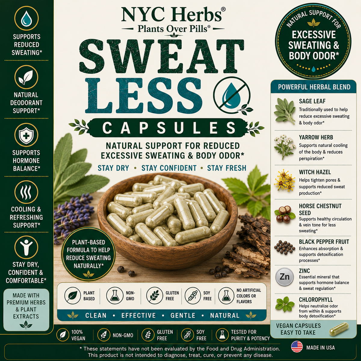 Sweat Less - 60 Capsules