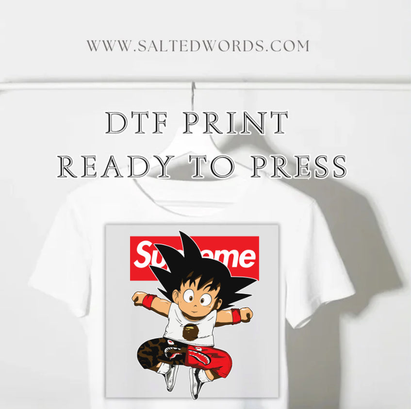 Supreme baby goku dragon ball z kid DTF print