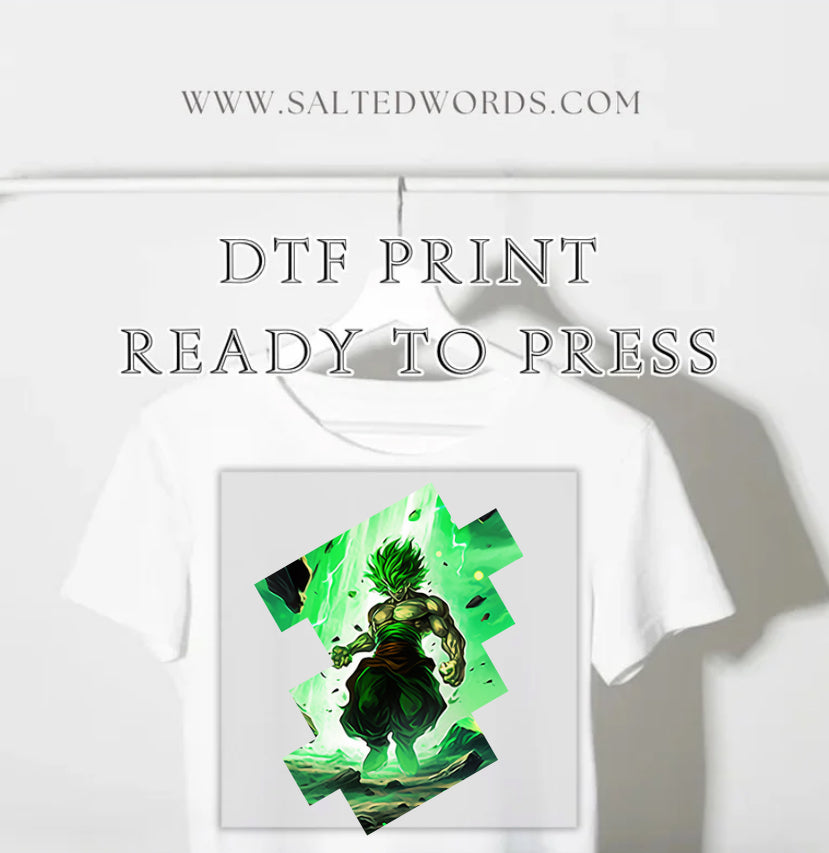 Broly green dragon ball z kid DTF print