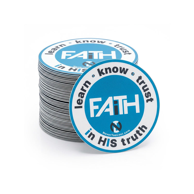 FAiTH Circular Vinyl Sticker – Learn • Know • Trust