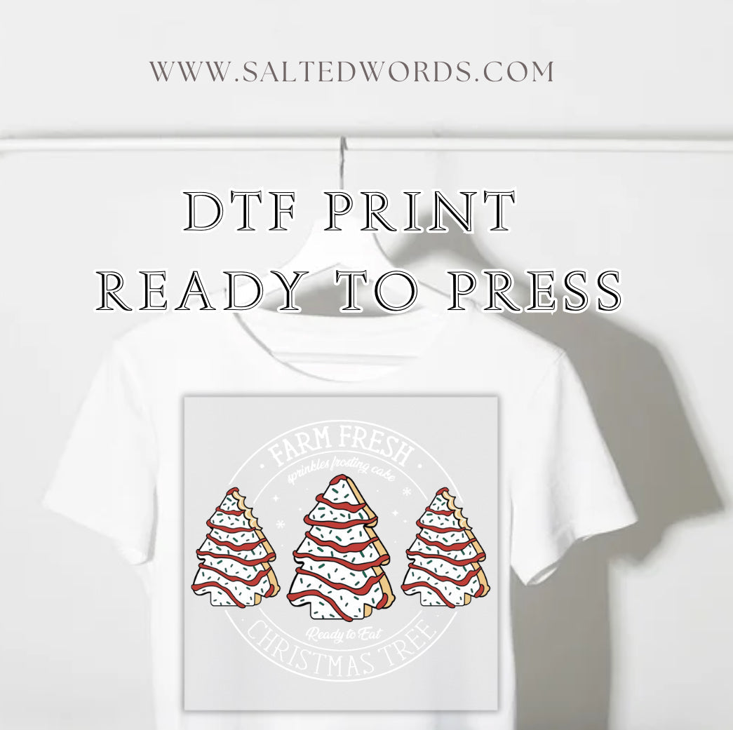 Farm fresh Christmas tree little Debbie Christmas trees DTF print transfer Ready to Press
