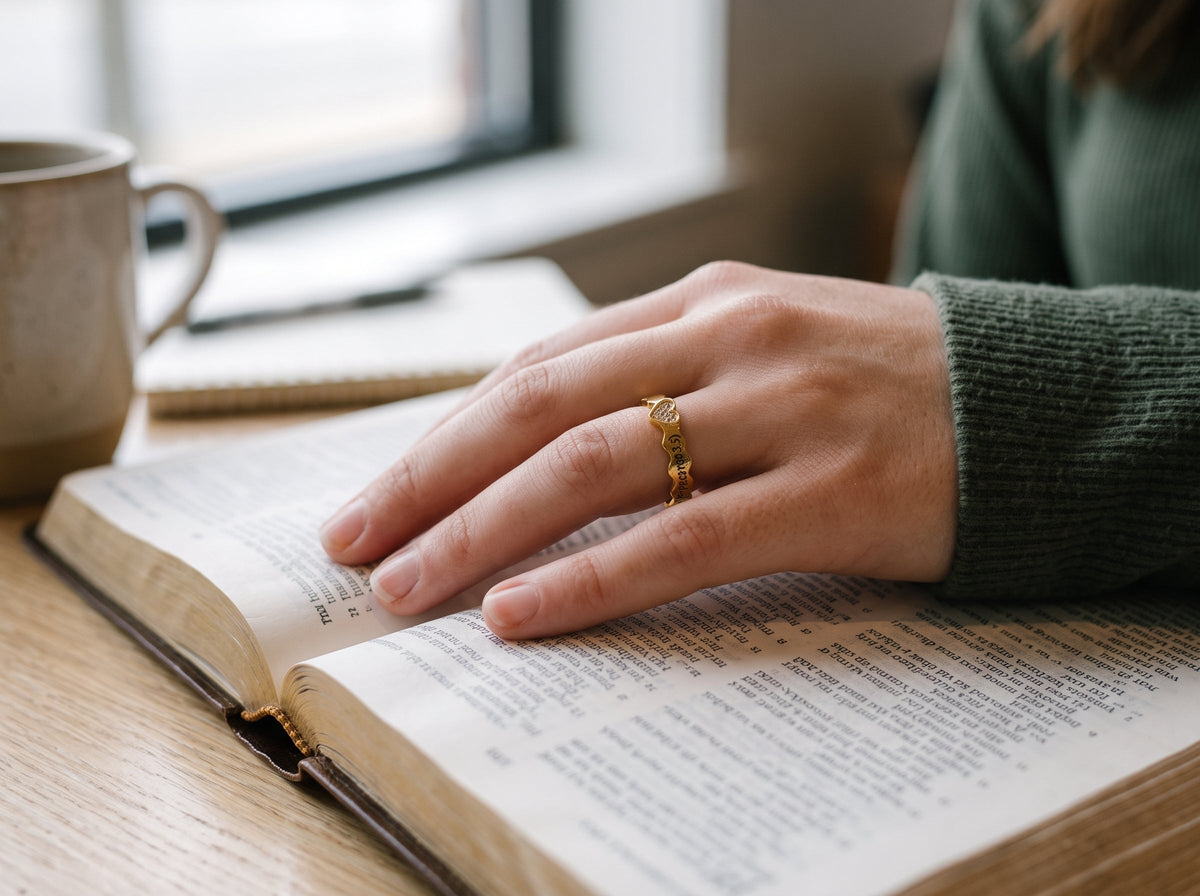 Gold Crown of Hearts Ring