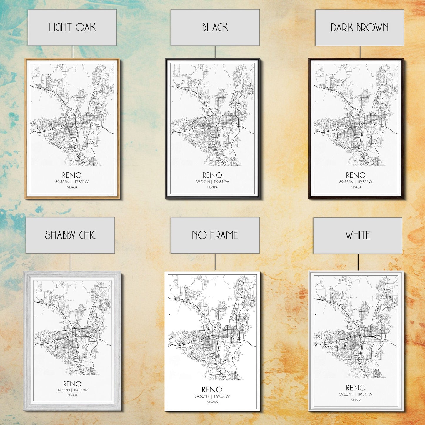 Reno Street Map, Nevada Map, City Map Art, Minimalist Art, Wall Art, Canvas Print, Girls Room Décor, Traveler Gift, Travel Art Print