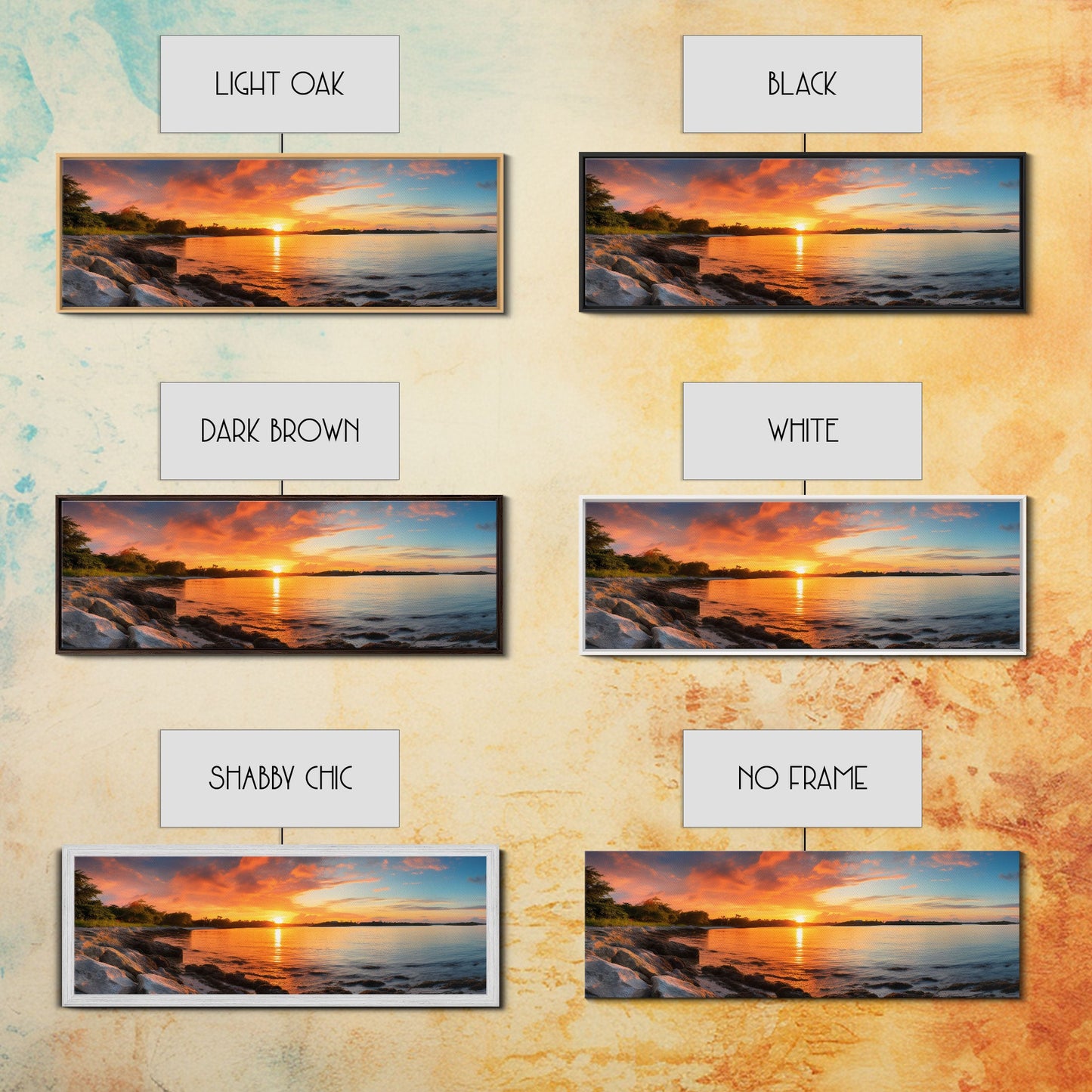 Photographic Panoramic of Biscayne National Park, Sunset Photography, National Park Art, Framed Canvas Print, Landscape Photography