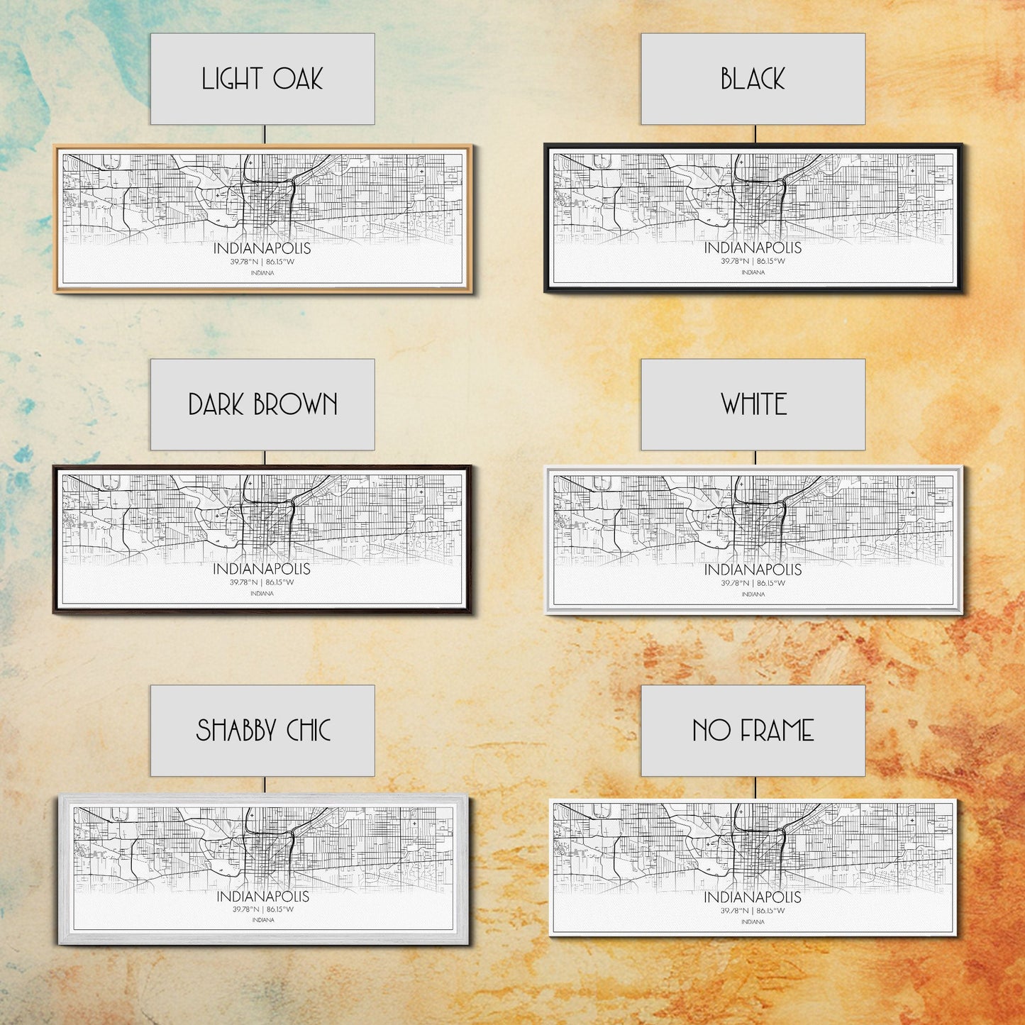 Panoramic Indianapolis City Map, Indiana Art, Map Print, Minimalist Wall Art, Canvas Art, Housewarming Gift, Street Map Art, Closing Gift