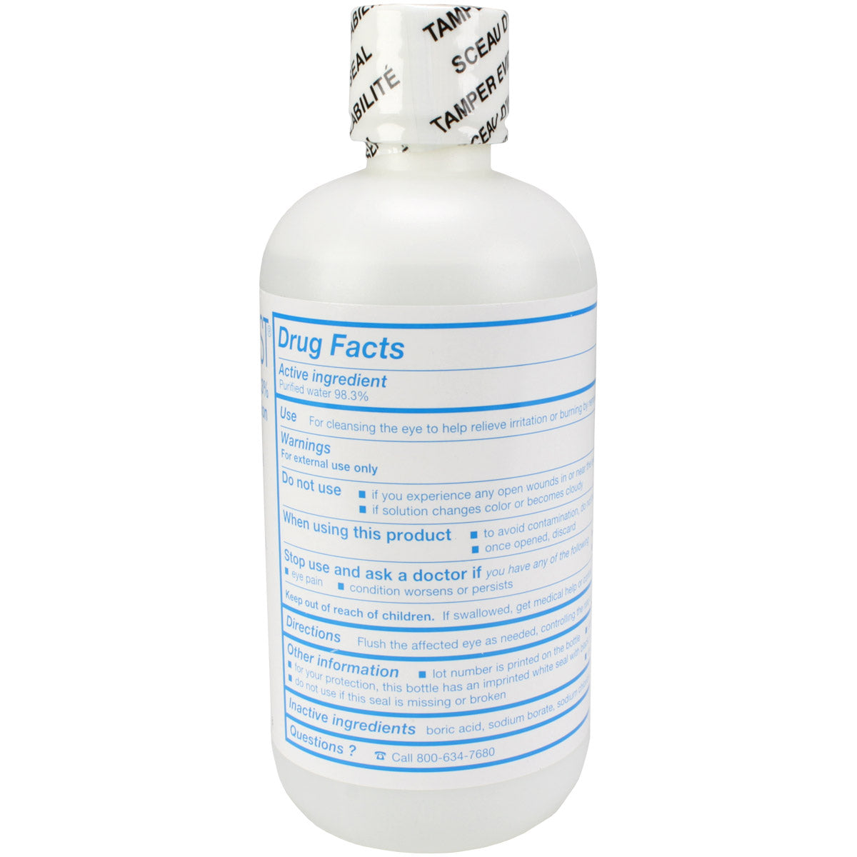 Eye Wash - Plastic Bottle - One Time Use - 8 oz