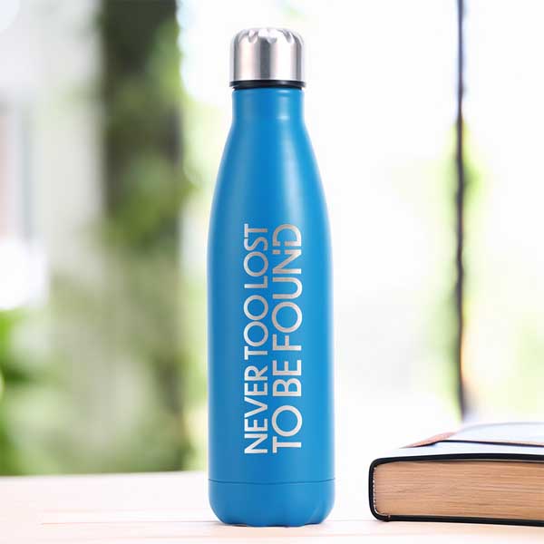 Never Too Lost To Be Found - Impact Blue Insulated Water Bottle
