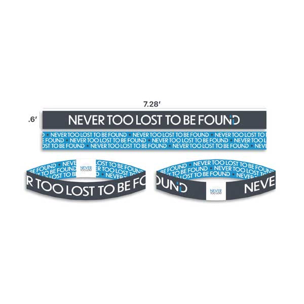 Never Too Lost To Be Found - Black Stretch Wristband