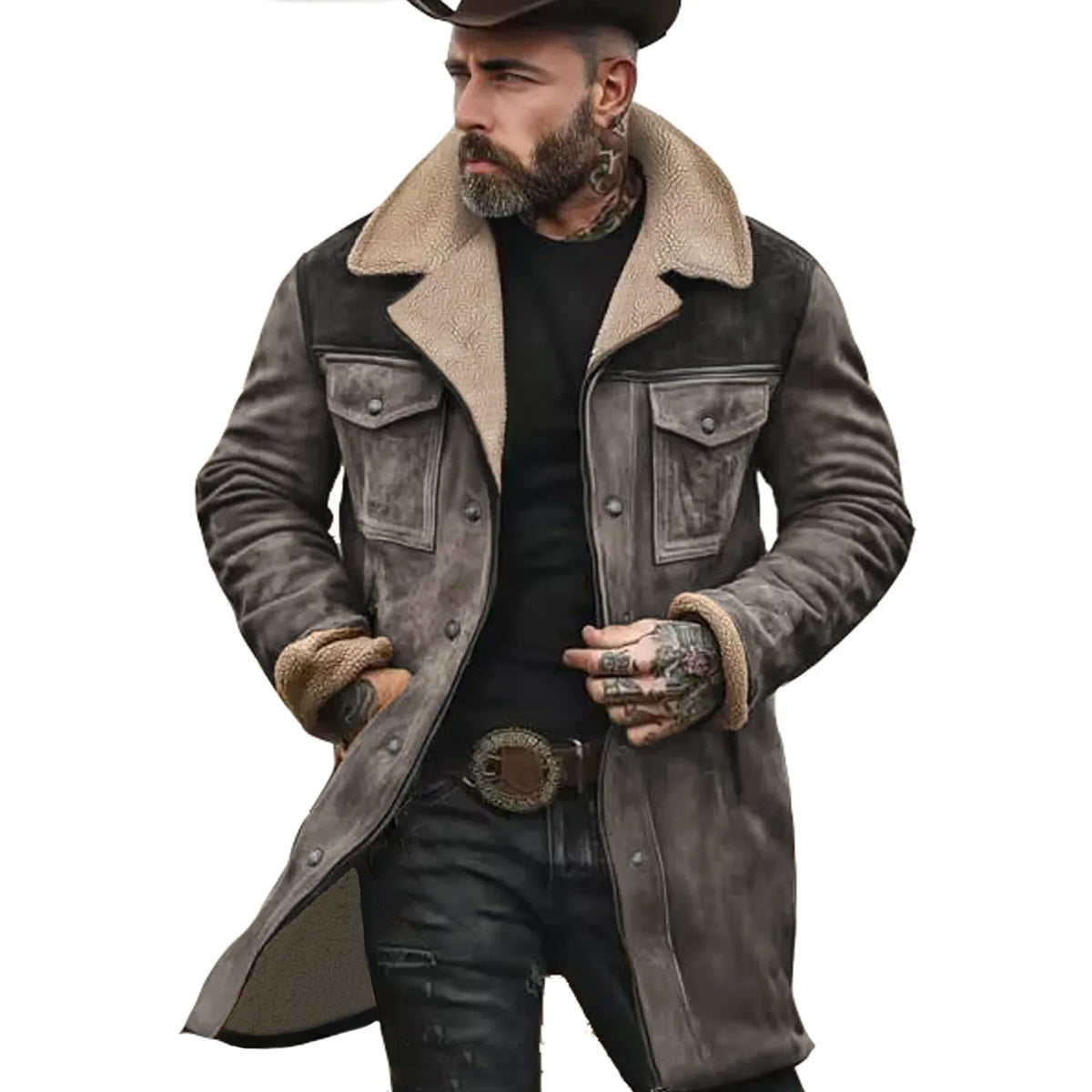 Chaqueta Ante Hombre Otoño Invierno 2025 | Abrigo Streetwear Multibolsillo