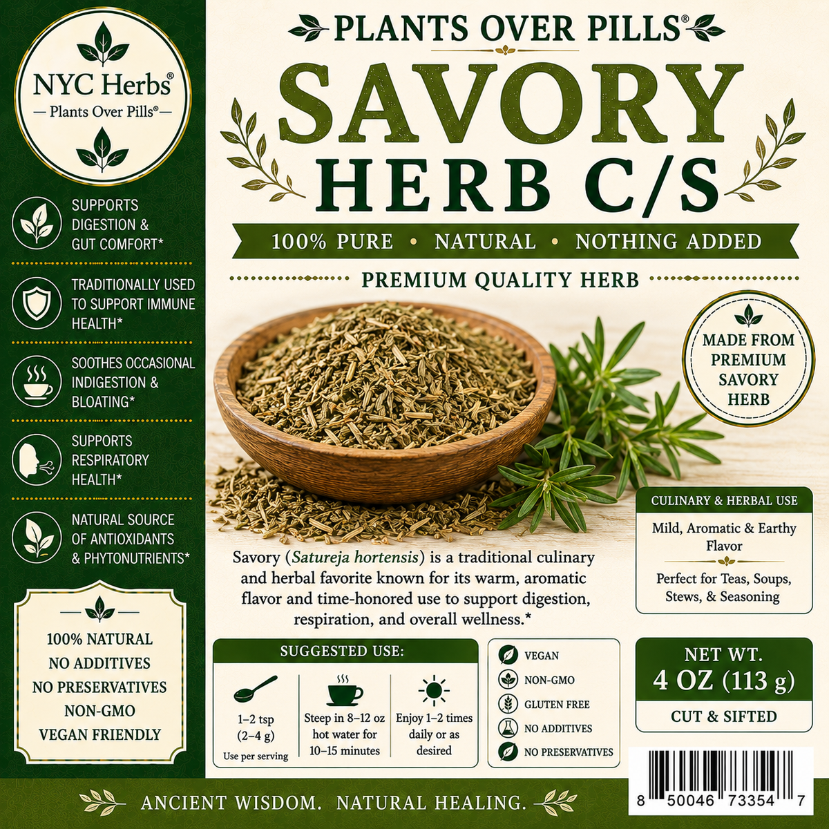 Savory Herb | Digestion, Immunity & Circulatory Support