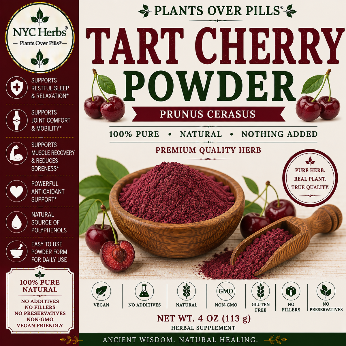 Tart Cherry Powder | Natural Sleep Aid & Joint Support
