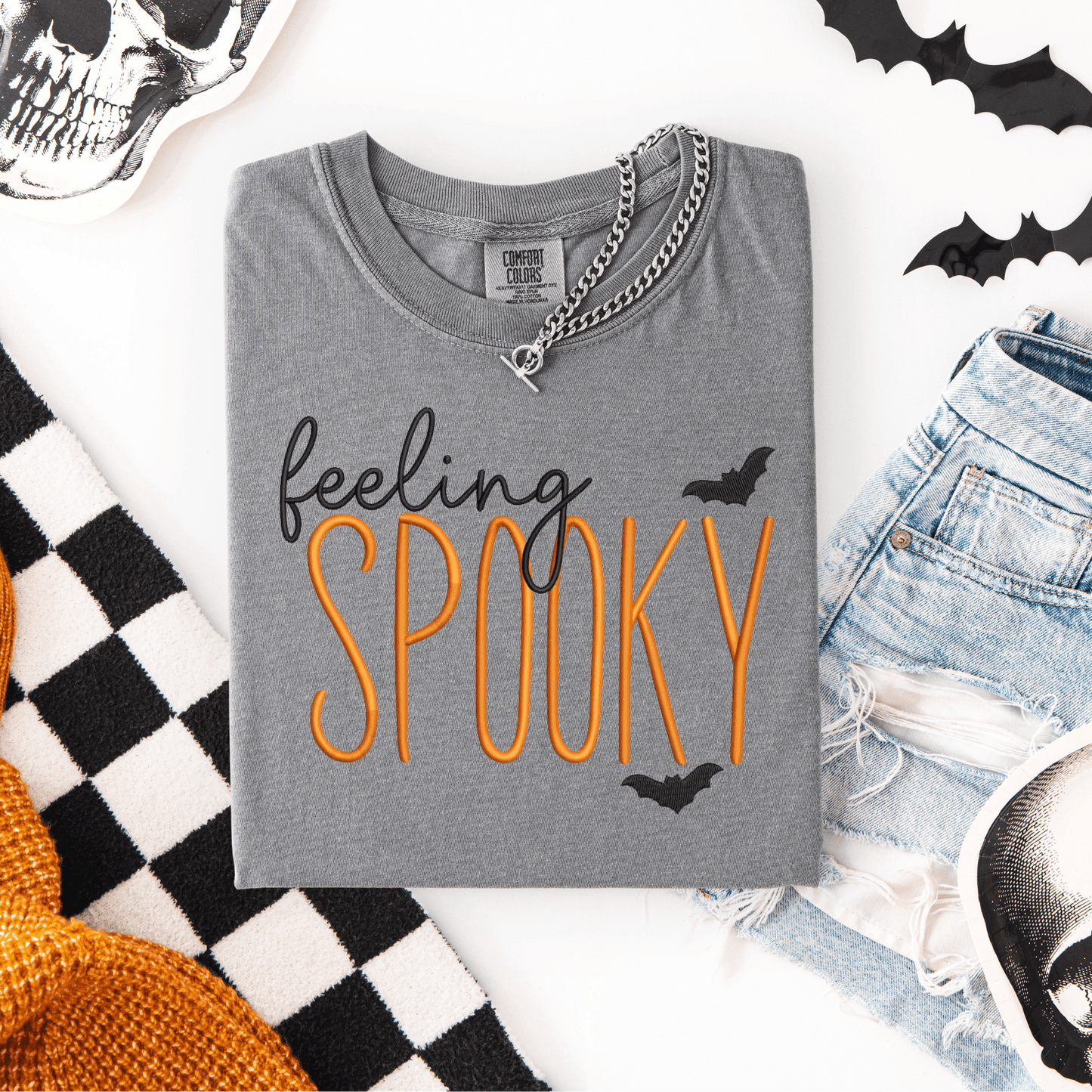 Feeling Spooky Embroidered Shirt