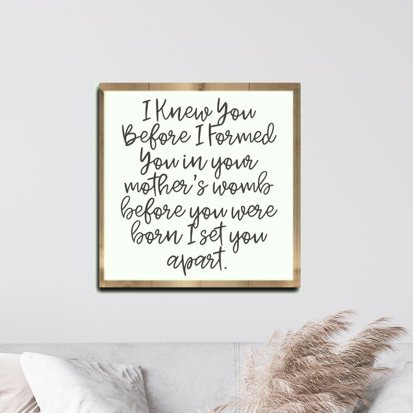 I Knew You Before I Formed You In Your Mother's Womb framed Wood Sign I Set You Apart Jeremiah 1:5 Framed Wood Sign Nursery Decor Kids decor