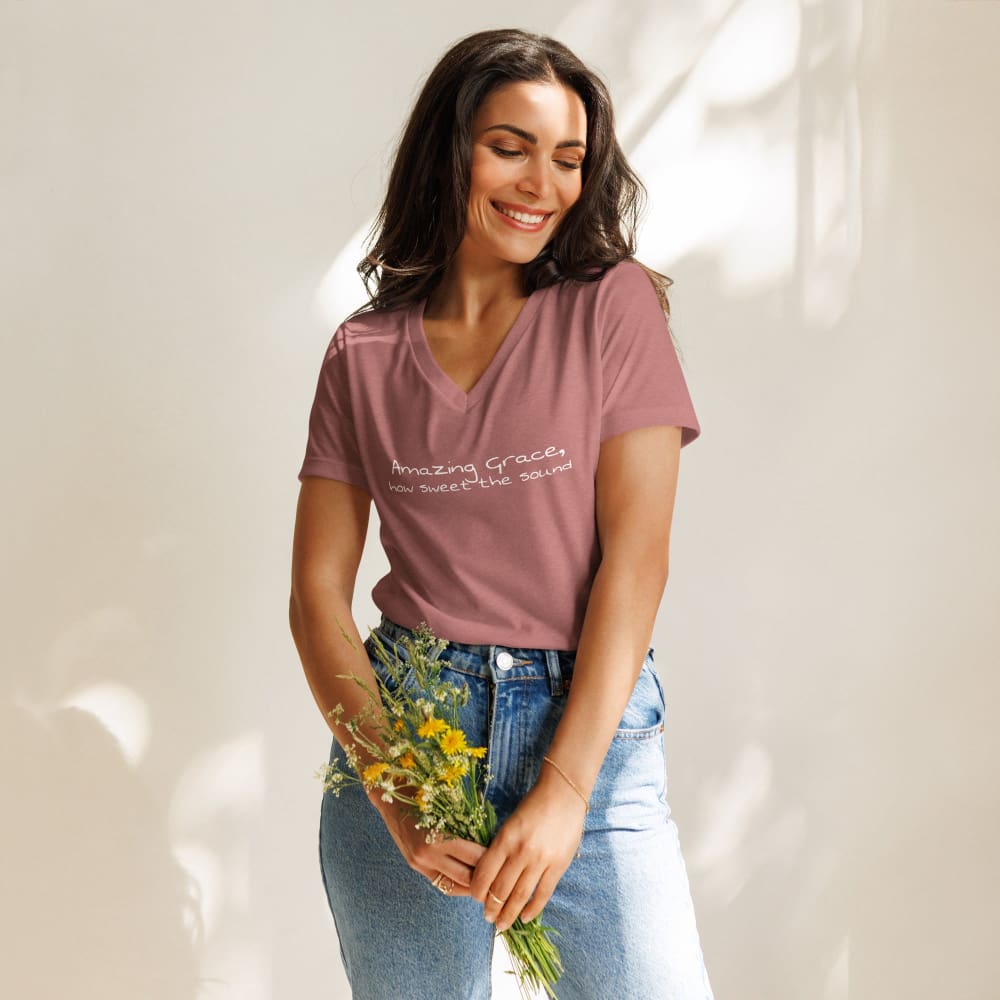 Amazing Grace - Women’s relaxed v-neck faith t-shirt