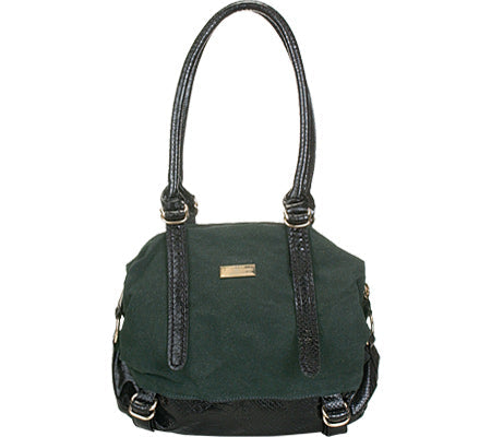 Aryana Adi-16-Grn Chic Green Snake Print Leather Dual Shoulder Strap W