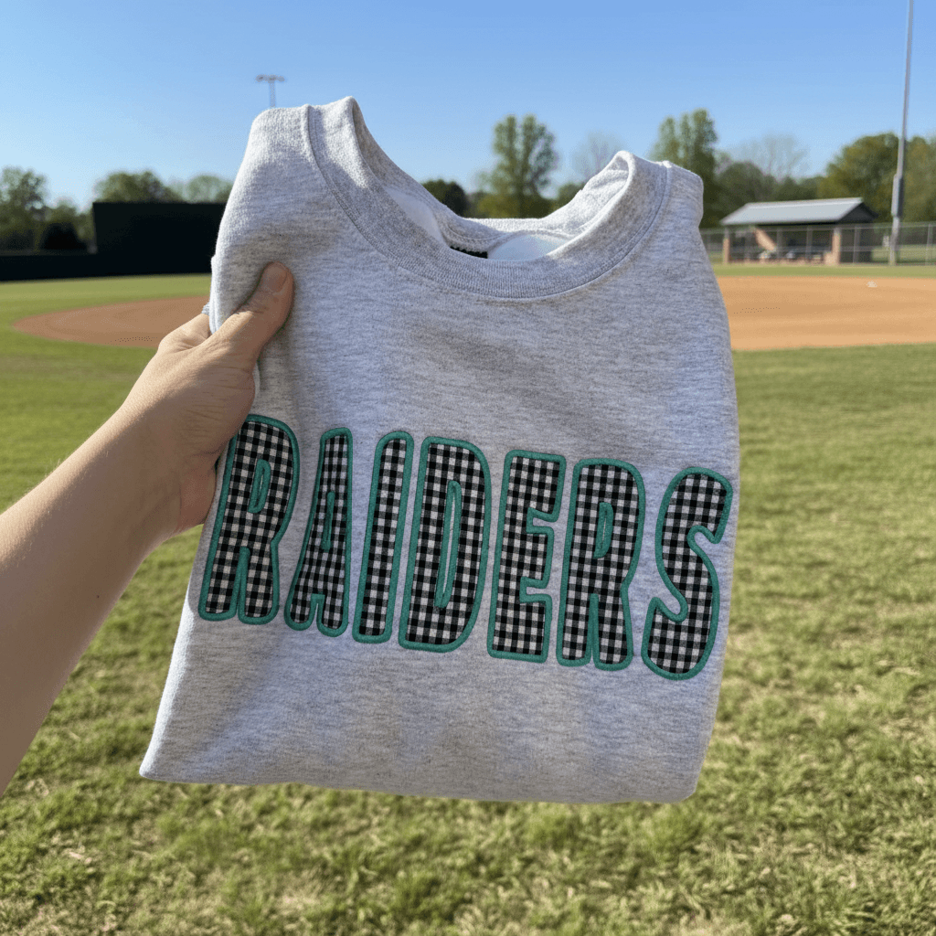 Custom Gingham Bubble Applique Embroidered Shirt | Choose Style, Color & Thread