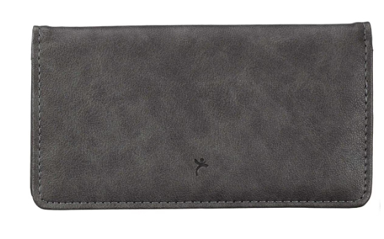 All Things Are Possible Two-tone Gray and Blue Faux Leather Checkbook Cover - Matthew 19:26