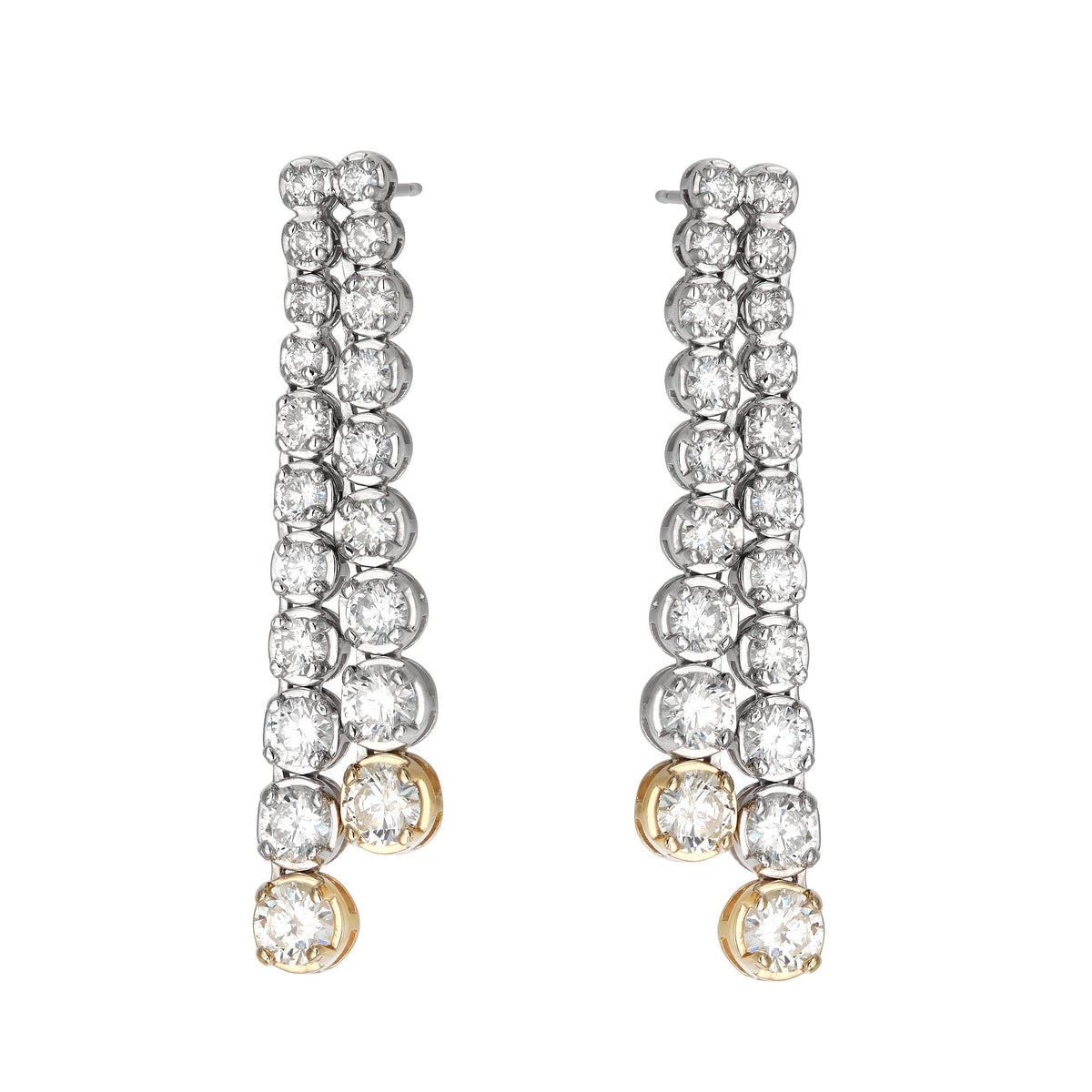 Double Line Graduated Buttercup Drop Earrings