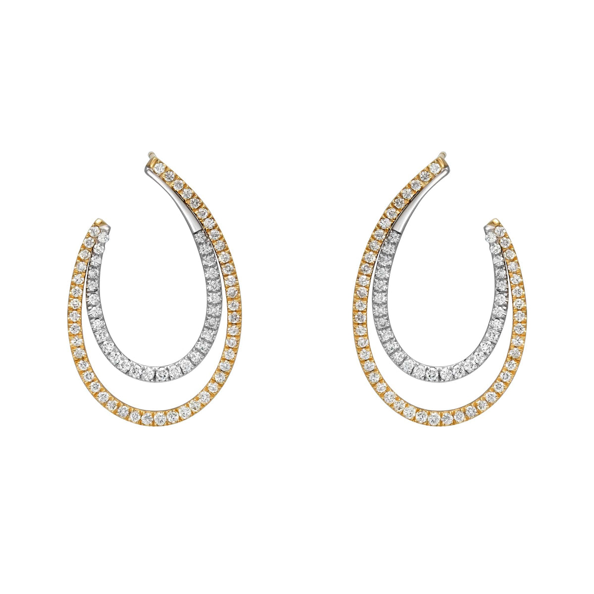 Double Open Tear Drop Earrings