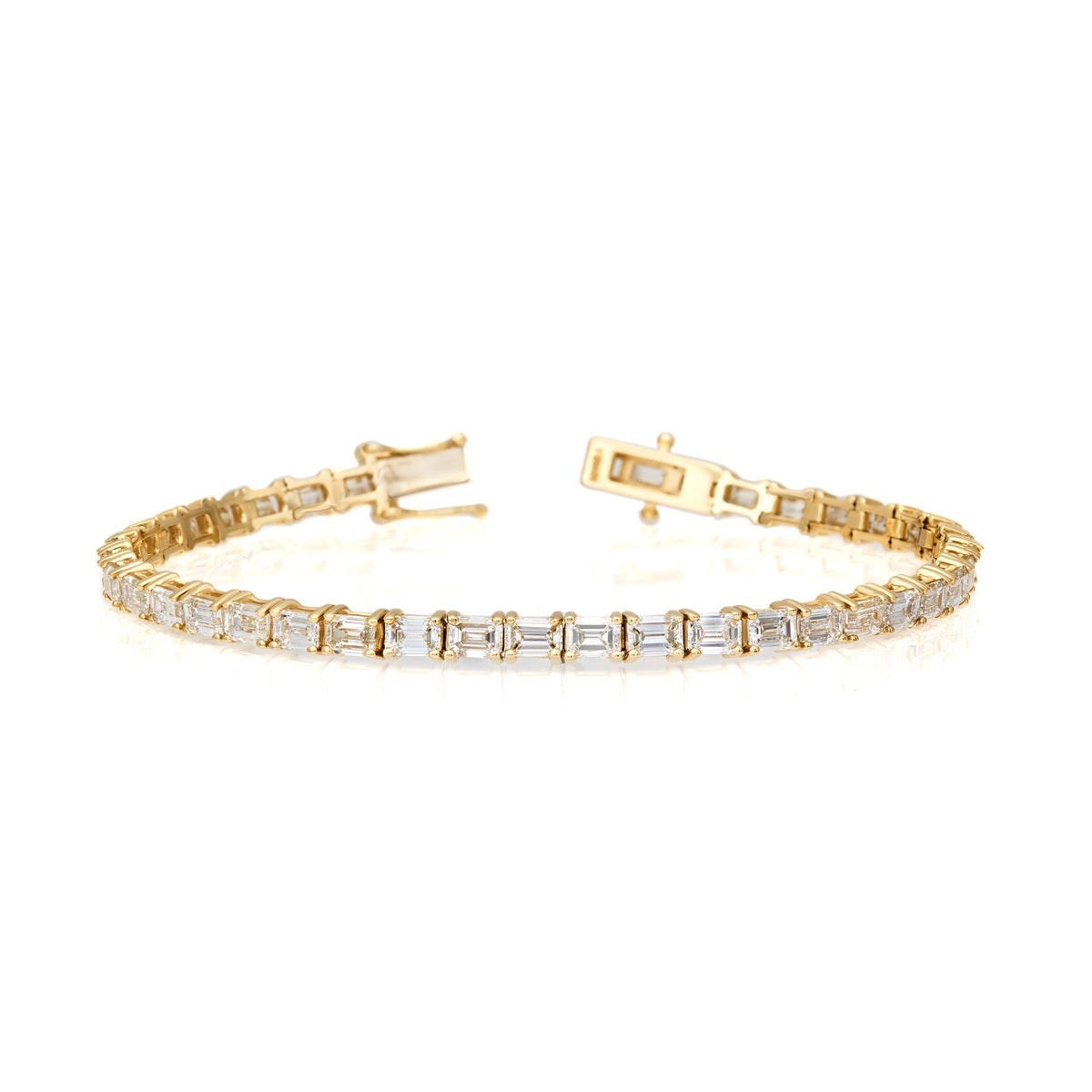 Emerald Cut Horizontal Tennis Bracelet