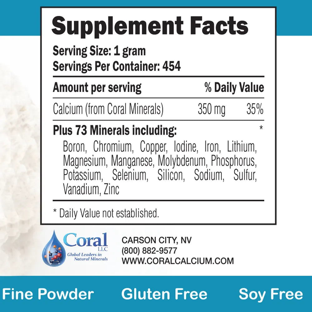 EcoPure Pure Coral Calcium Powder – 454 Grams