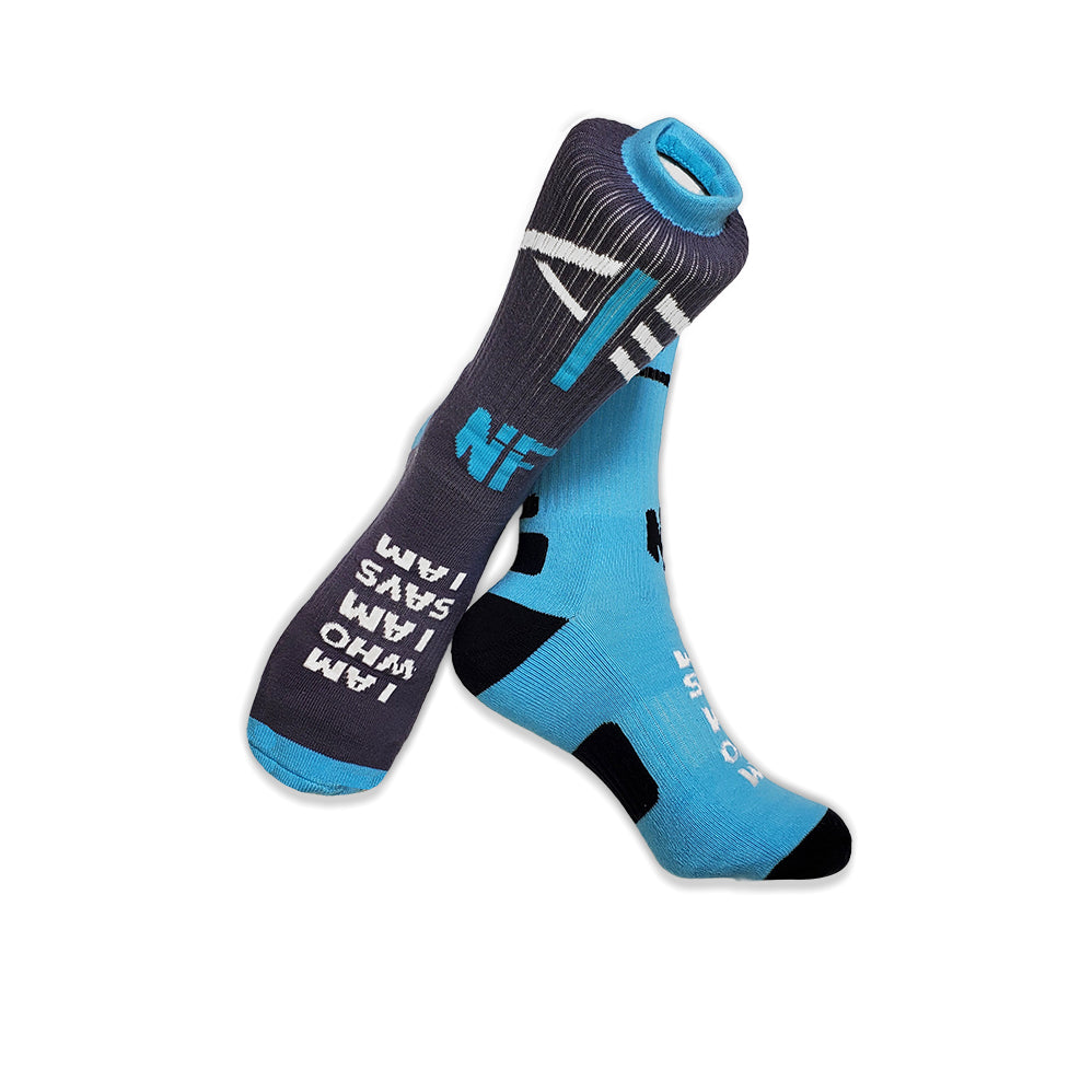 I Am Who I AM (YHWH) Says I Am - Gray Knit Crew Socks