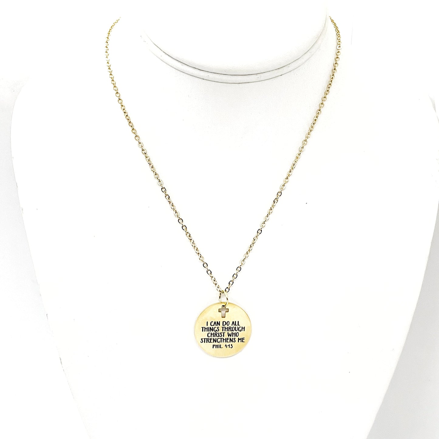 Christian Woman Gift, I Can Do All Things Through Christ Who Strengthens Me Necklace, Philippians 4 13, Faith Jewelry, Christian Jewelry