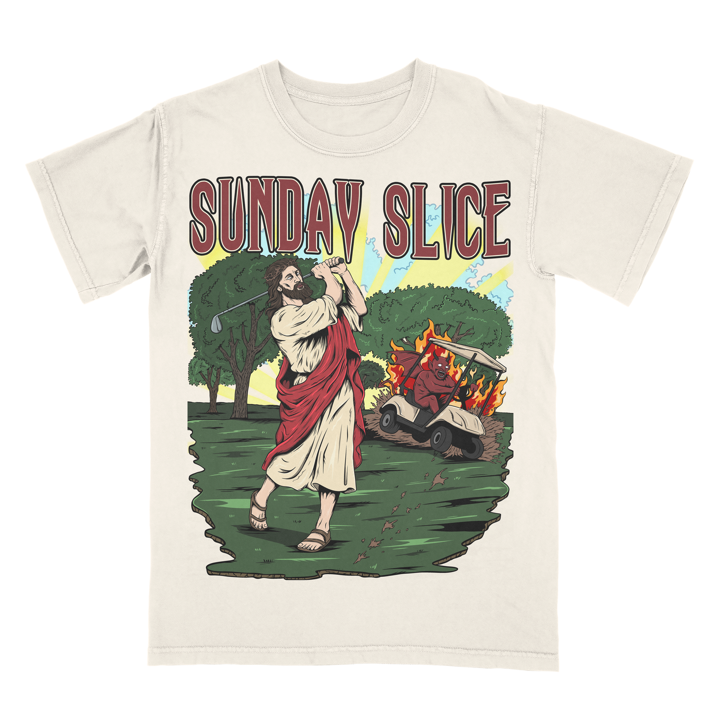 Jesus Sunday Slice Golf Limited Edition Christian Golf Graphic T-Shirt