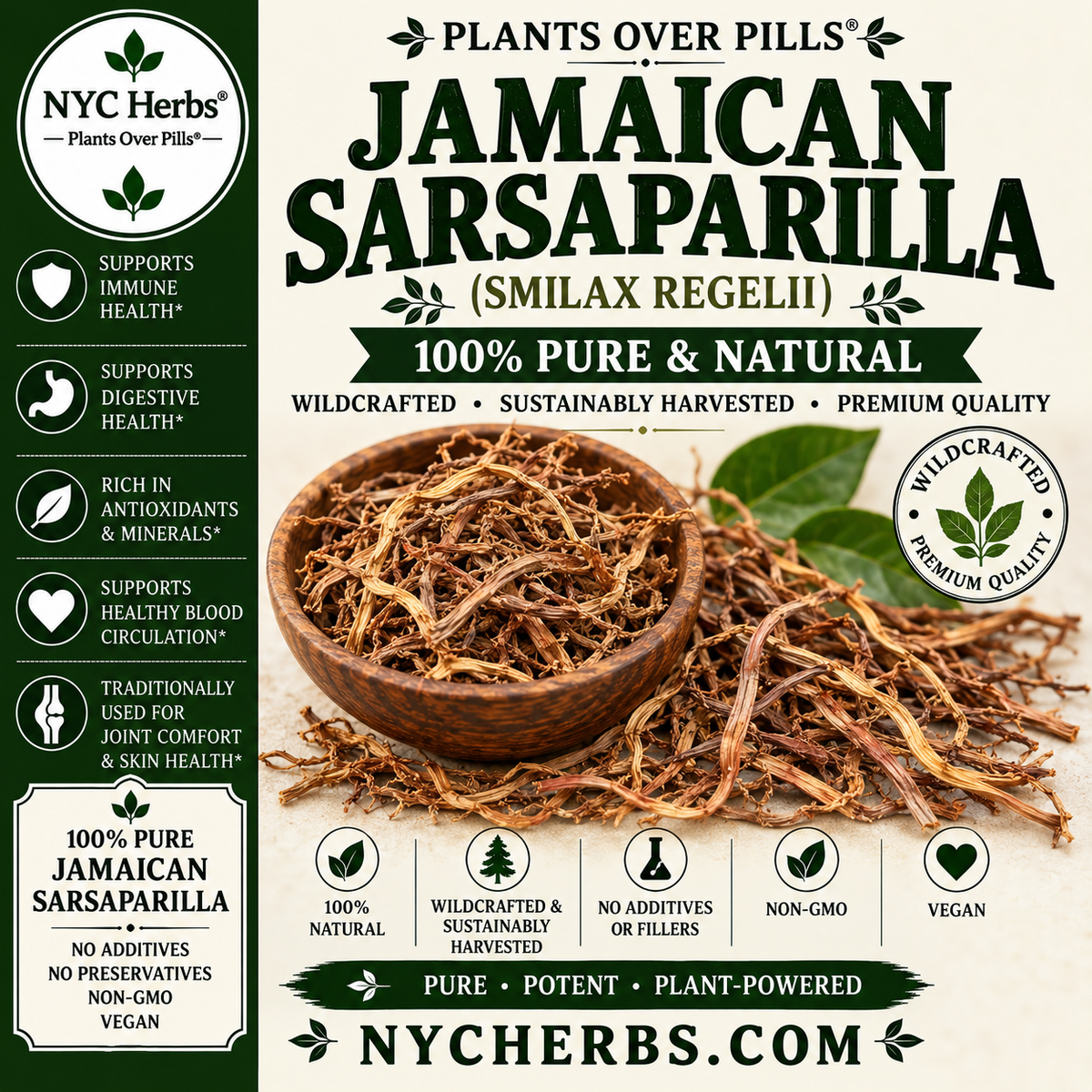 Jamaican Sarsaparilla Root
