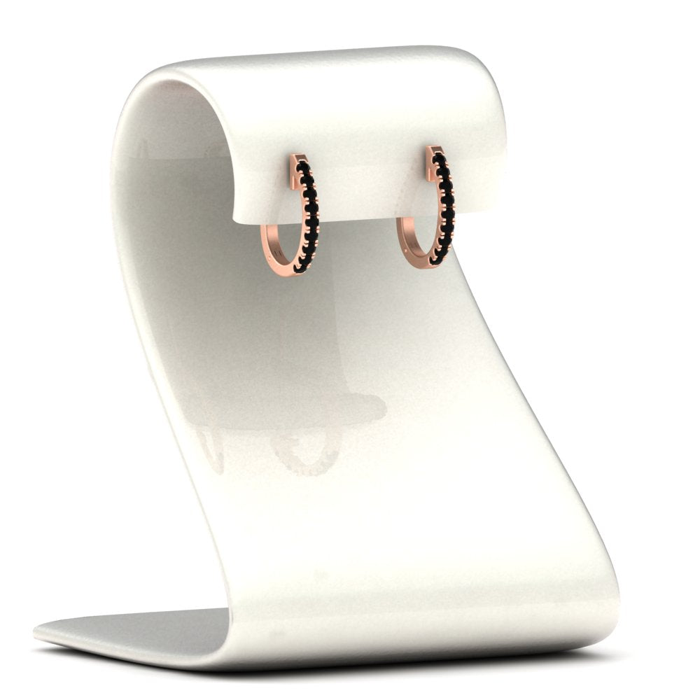 Round Cut 0.25 Ct Diamond Hoop Earrings