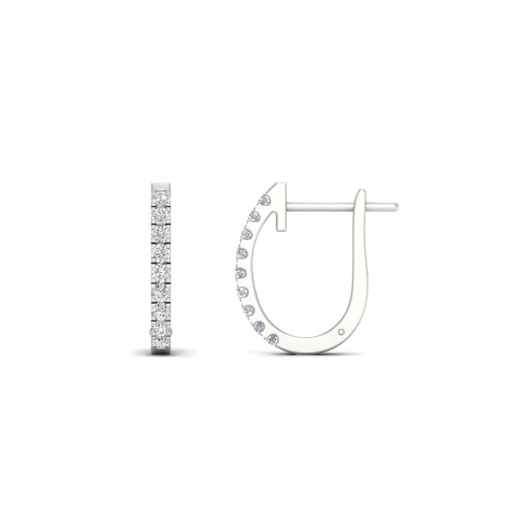 Round Cut 0.25 Ct Diamond Hoop Earrings
