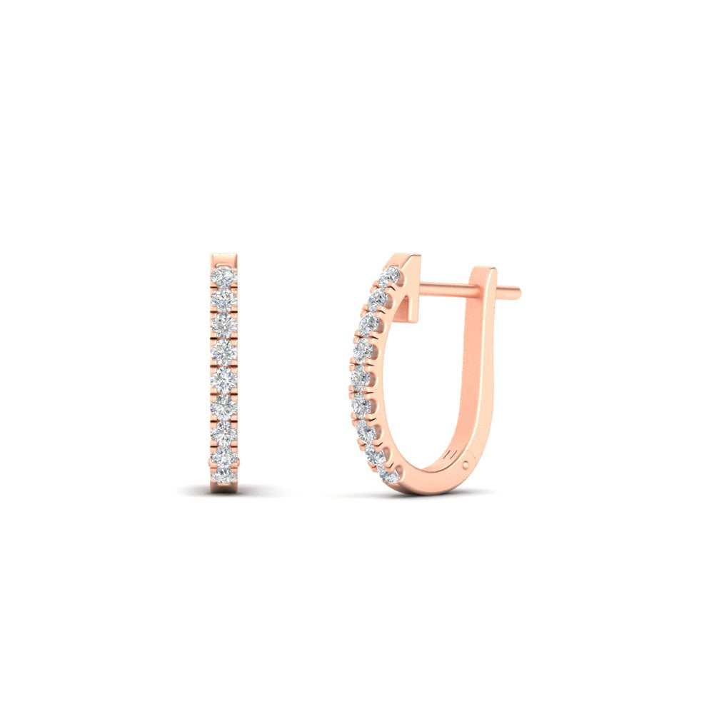 Round Cut 0.25 Ct Diamond Hoop Earrings
