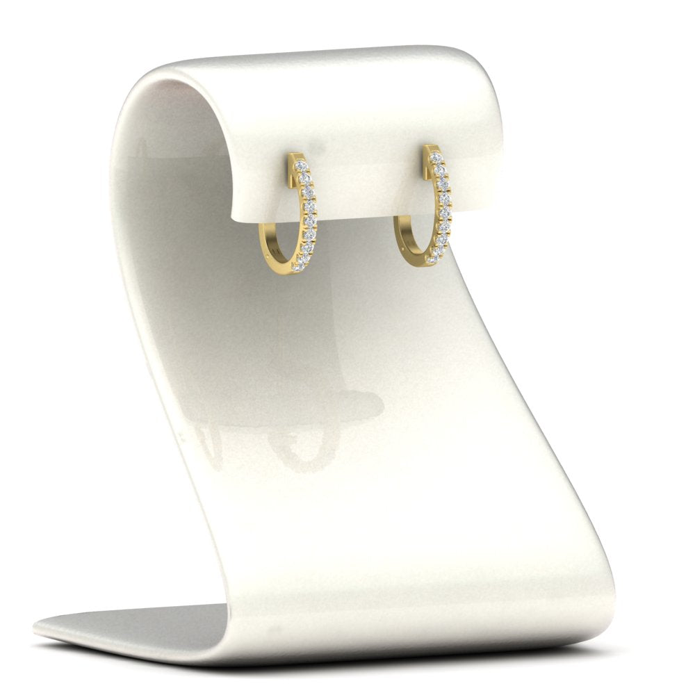 Round Cut 0.25 Ct Diamond Hoop Earrings