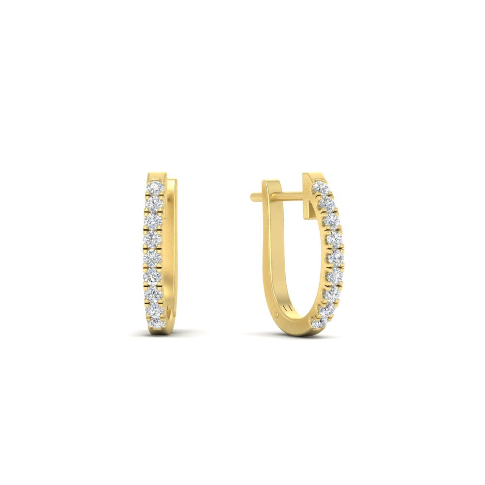 Round Cut 0.25 Ct Diamond Hoop Earrings