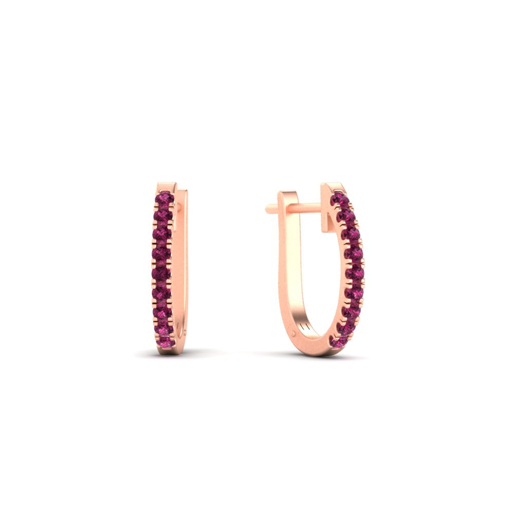 Round Cut 0.25 Ct Diamond Hoop Earrings