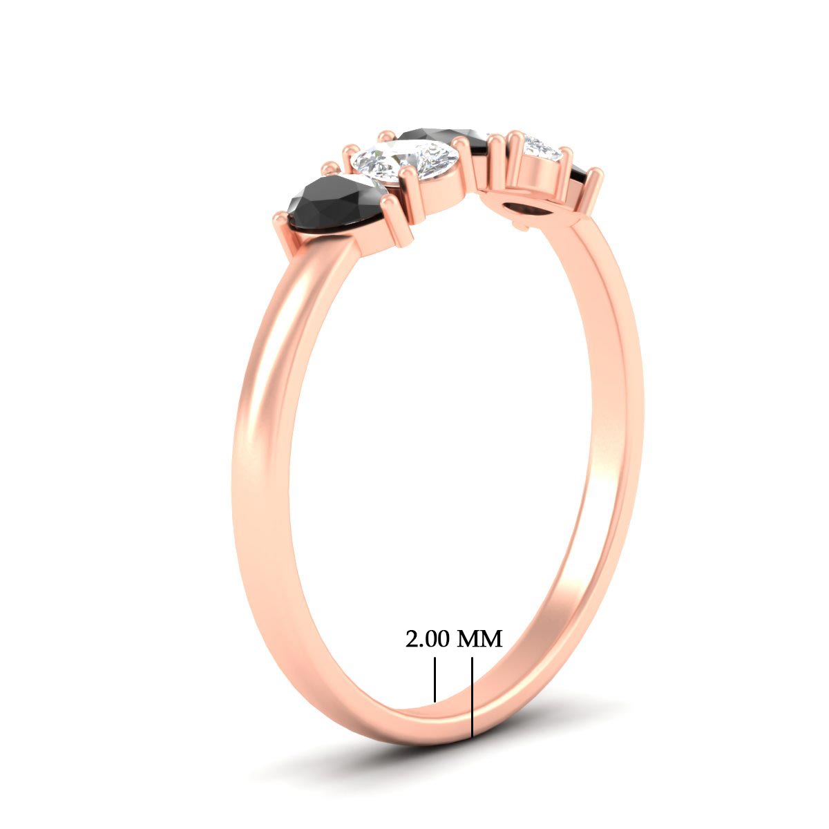 0.75 Carat 5 Stone Wedding Band Diamond Teardrop