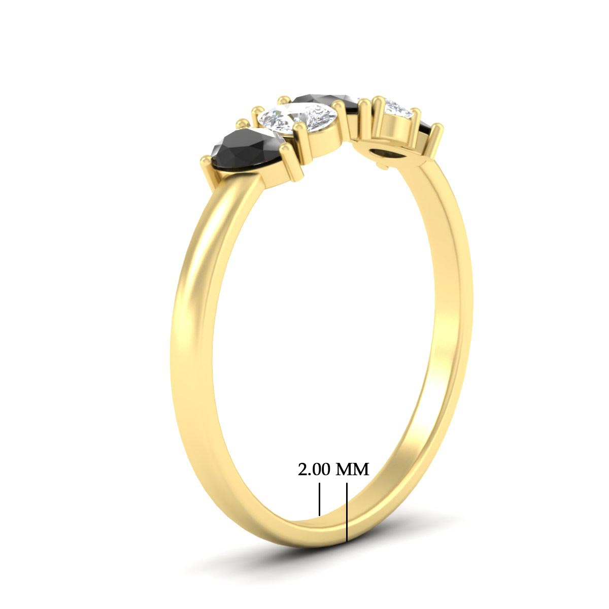 0.75 Carat 5 Stone Wedding Band Diamond Teardrop